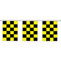 9" x 12" Black & Yellow Checkered 4 mil. 100' Pennant Strings
